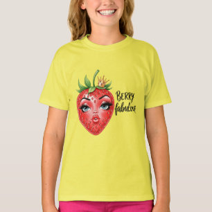T-shirt Fraise dans une couronne, par Natasha Us