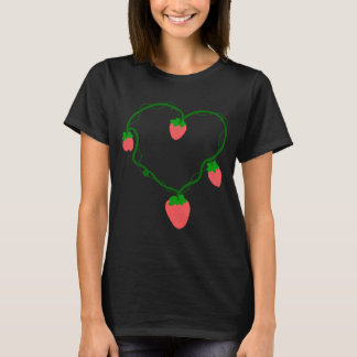 T-shirt Fraise de la Vigne en Forme de Cœur – Joli Fruit B