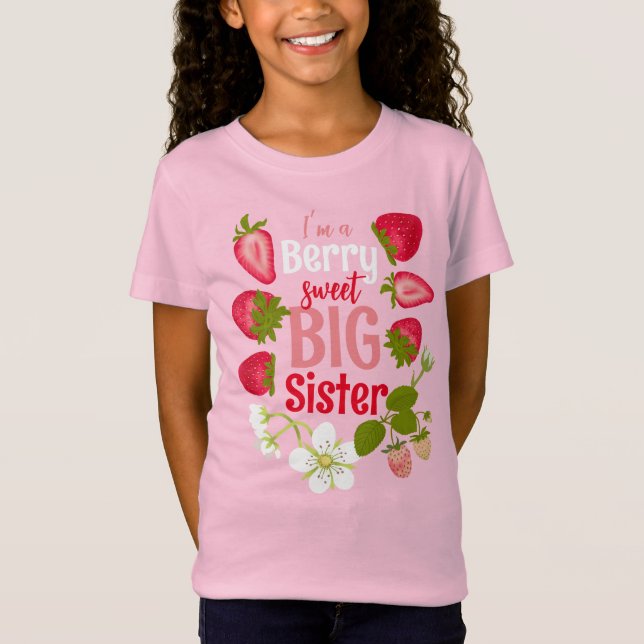 T-Shirt Fraise douce grande soeur mignonne (Devant)