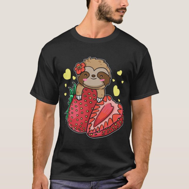 T-shirt Fraise Kawaii Fruit Fruit Cute Strawbera (Devant)
