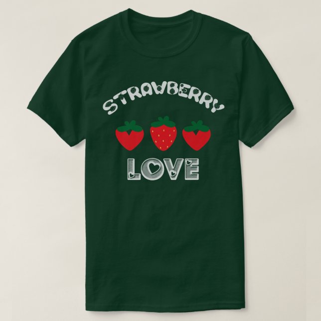 T-shirt Fraise Love Vegan (Design devant)