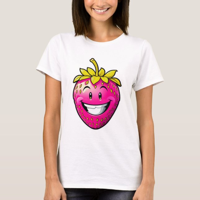 T-shirt Fraise rose (Devant)