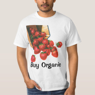 T-shirt Fraises anciennes dans un panier, Aliments Fruits 