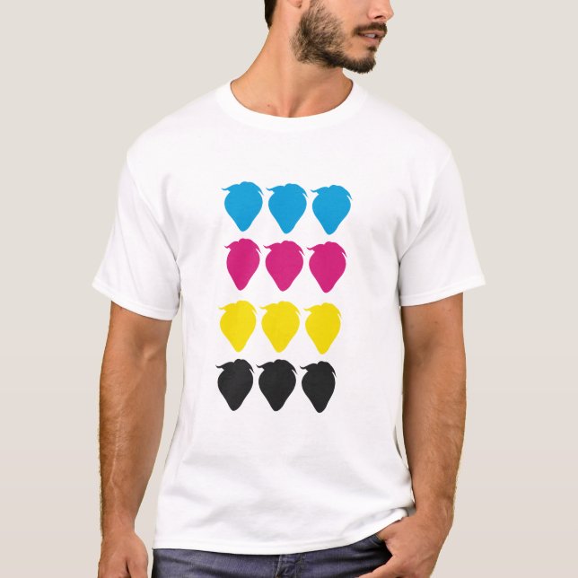T-shirt Fraises de CMYK (Devant)