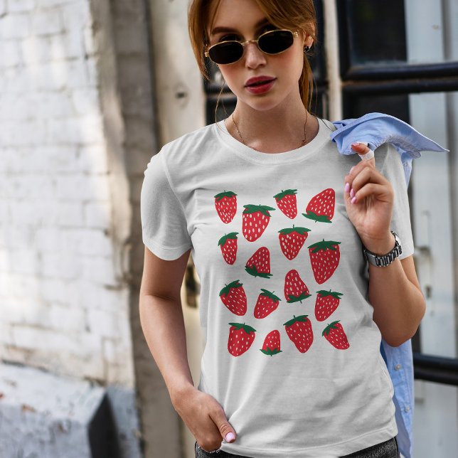 T-shirt Fraises d'été bio - rouge et vert (Créateur téléchargé)