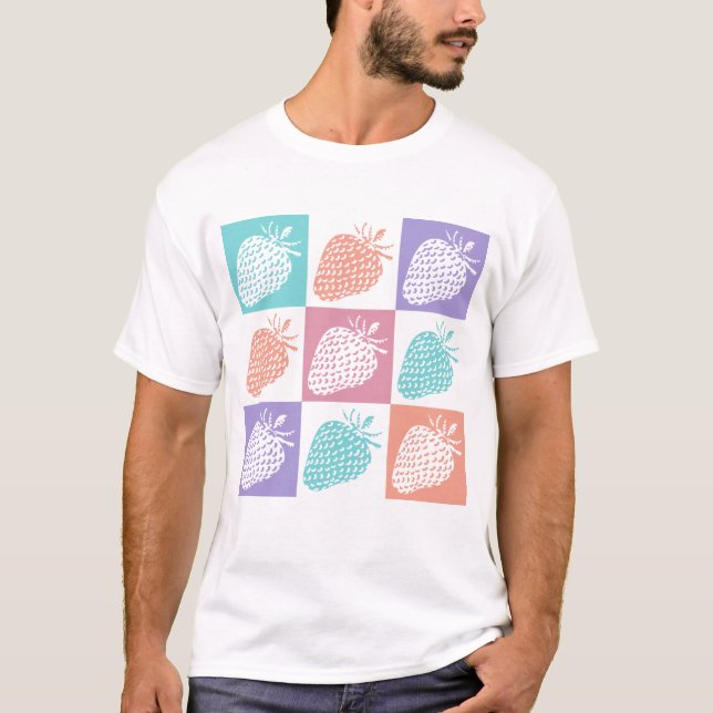 T-shirt Fraises Été Coloré (Devant)