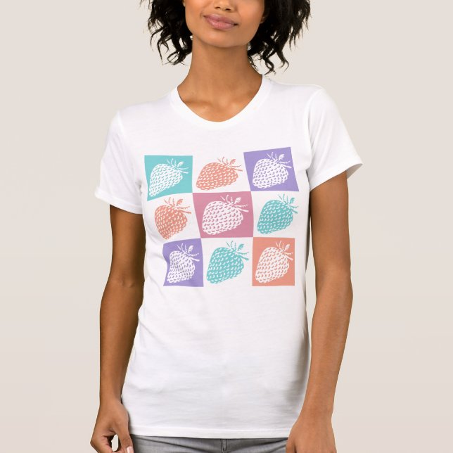 T-shirt Fraises Été Coloré (Devant)