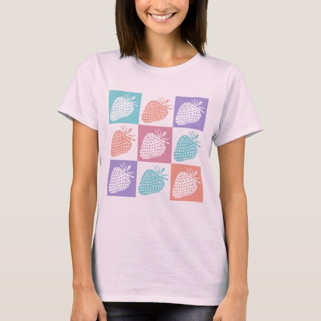 T-shirt Fraises Été Coloré (Devant)