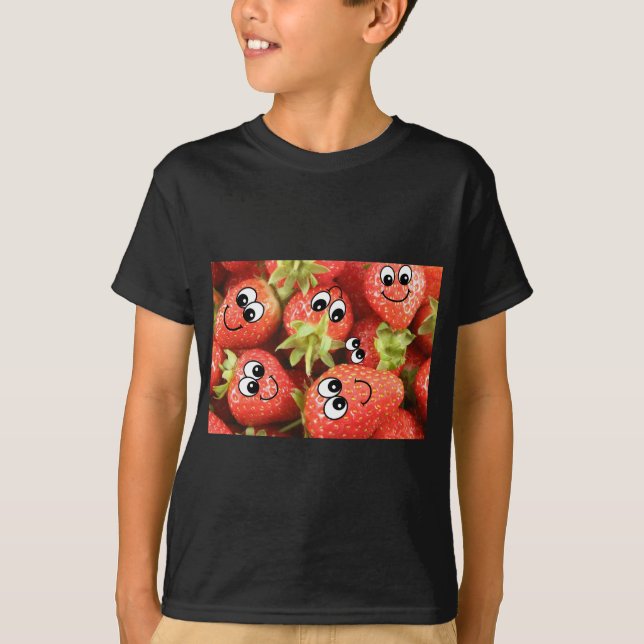 T-shirt Fraises heureuses mignonnes (Devant)