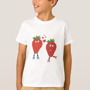 T-shirt Fraises Mignonnes En Amour