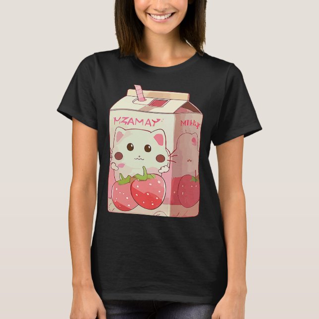 T-shirt Framboise Milkshake Chat 2 (Devant)