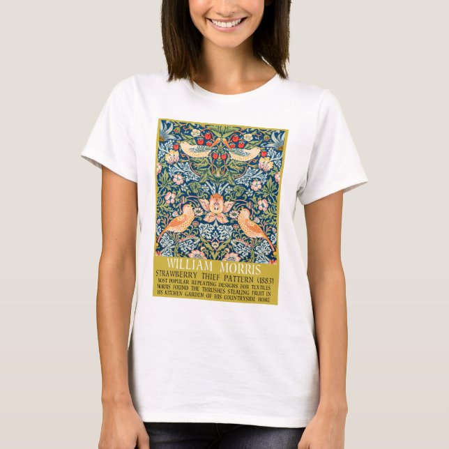 T-shirt Frameur de fraises - Conception de William Morris (Devant)