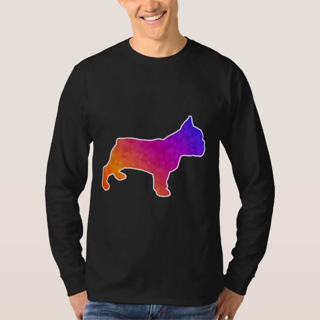 T-shirt Français Bulldog Ar Conception Basse Poly (Devant)