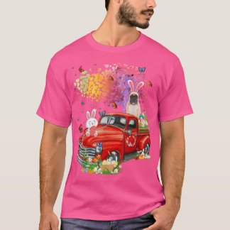 T-shirt Français Bulldog Bunny Camion Chasse Oeufs Arbre B