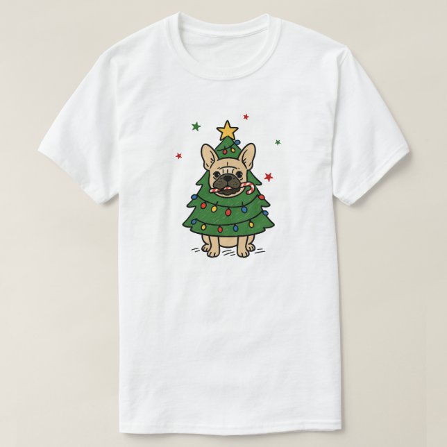 T-shirt français bulldog de Noël (Design devant)