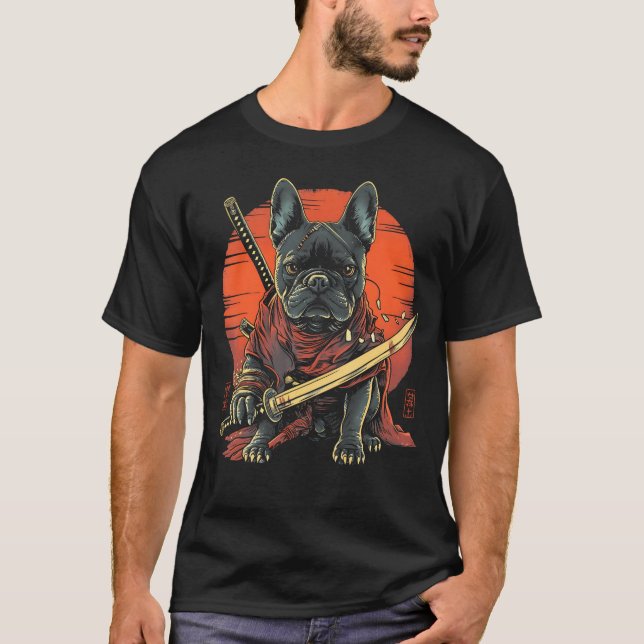 T-shirt Français Bulldog Papa mignonne Japonais Anime Stuf (Devant)
