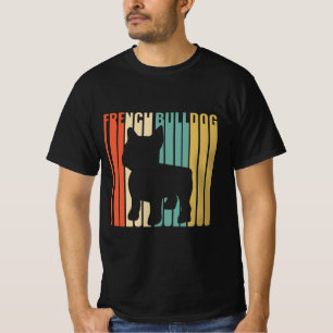 T-shirt Français Bulldog Retro 1970 Chien Silhouette Frenc