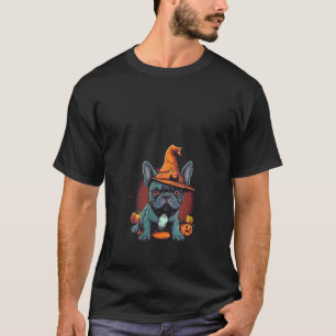 T-shirt Français Bulldog sorcier Casquette Halloween Costu