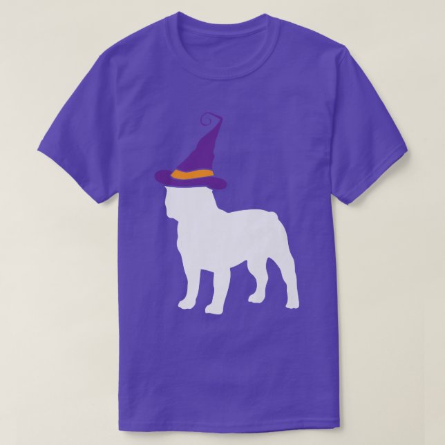 T-shirt Français Bulldog Witch Casquette Lazy Costume Hall (Design devant)