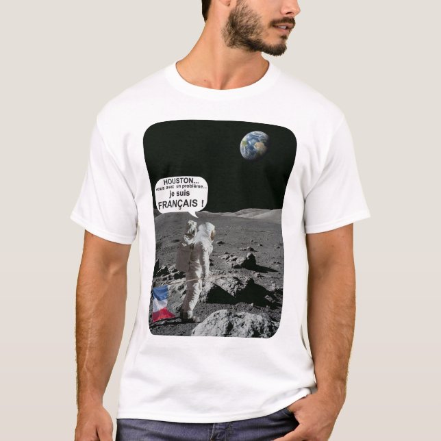 T-shirt francais citation houston probleme humour drole lu (Devant)