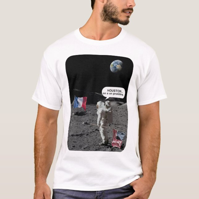 T-shirt Francais citation houton probleme lune drapeau hum (Devant)