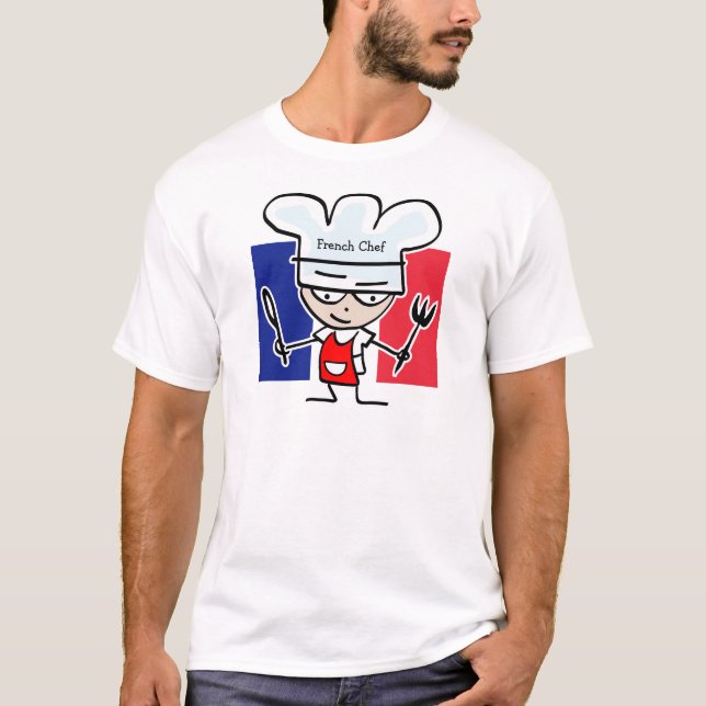 T-shirt français de cuisine de chef - texte (Devant)