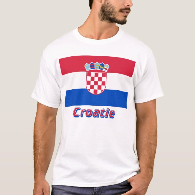 T-shirt Français de Drapeau Croatie avec le nom en (Devant)