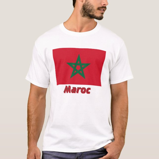 T-shirt Français de Drapeau Maroc avec le nom en (Devant)