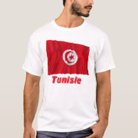 Français de Drapeau Tunisie avec le nom en