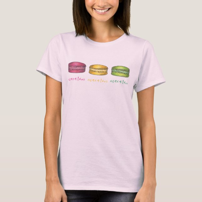 T-shirt Français Macaron Pâtisserie Cookies Boulangerie Ma (Devant)