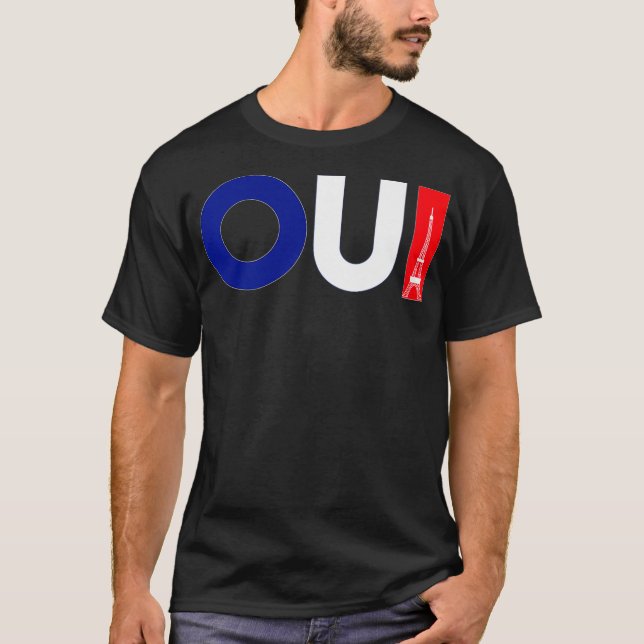 T-shirt Français Word Oui Signification Oui Drôle Enseigna (Devant)