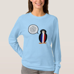 T-shirt Française Parler Mme Penguin Personnalisée