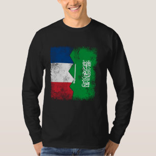 T-shirt France Arabie Saoudite Drapeau Moitié Arabie Saoud