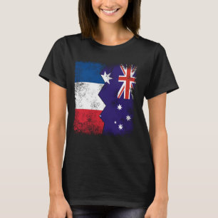 T-shirt France Australie Drapeaux moitié Royaume-Uni Austr