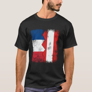 T-shirt France Autriche Drapeaux Moitié autrichienne Franç