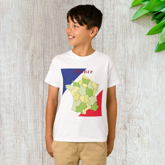 T-shirt France Couleurs Et Carte Nationales (Créateur téléchargé)
