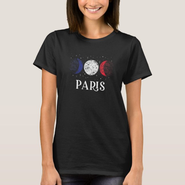 T-shirt France Drapeau Aimer Paris City (Devant)