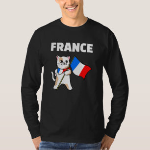 T-shirt France Drapeau Chat Français Couleurs Kitten