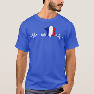 T-shirt France Drapeau de Heartbeat Pulse Nationalité Fran