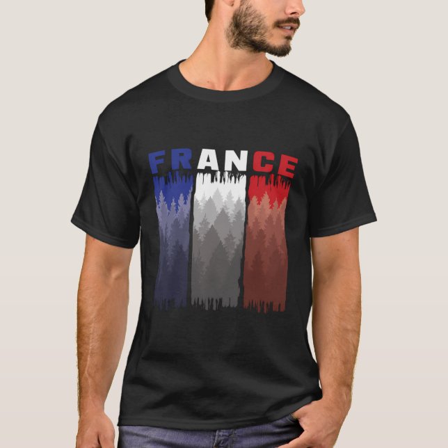 T-shirt France Drapeau forestier Arbres (Devant)