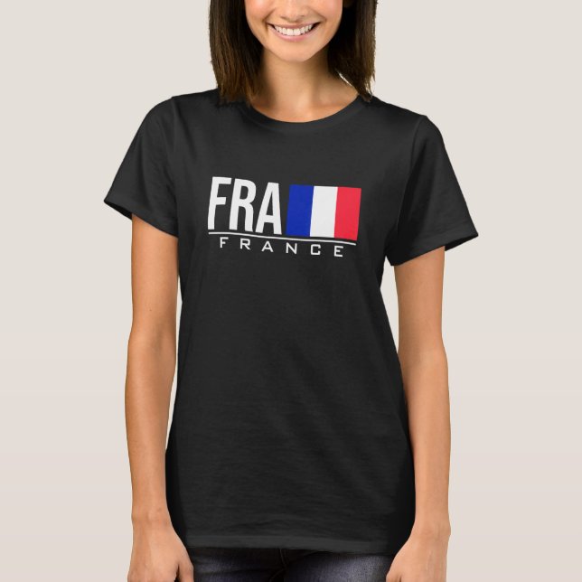 T-shirt France Drapeau International Code Pays Fra Sports (Devant)