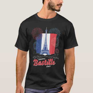 T-shirt France Drapeau Paris 14 juillet Feu d'artifice 14 