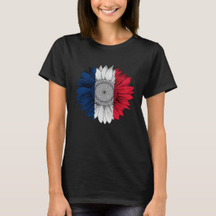 T-shirt France Drapeau Tournesol Français Racines Fier Pat