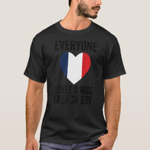 T-shirt France Drapeau Tout Le Monde Aime Un Joli Garçon F