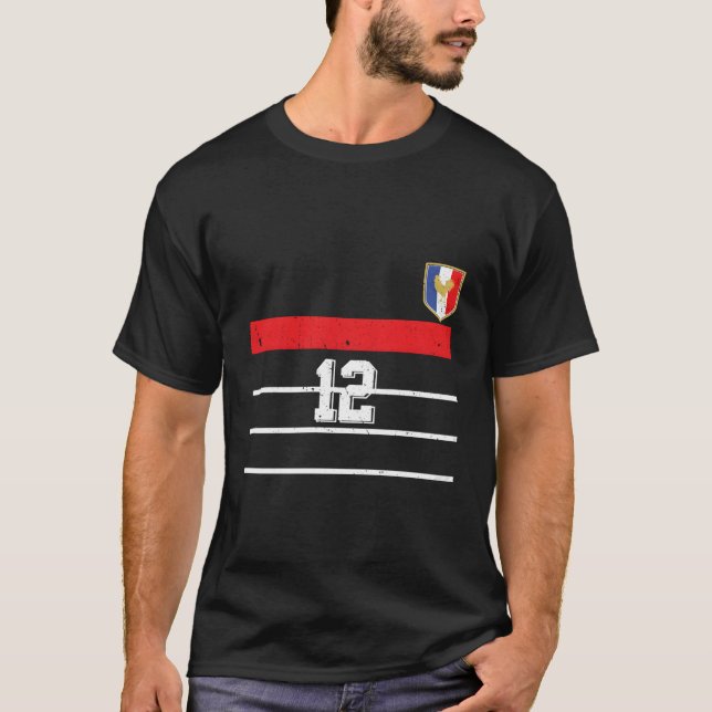 T-shirt France inspirée par le football (Devant)