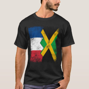 T-shirt France Jamaïque Drapeaux Demi-Jamaïcaine Racines F