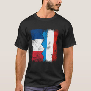 T-shirt France Luxembourg Drapeaux Demi Luxembourg Françai