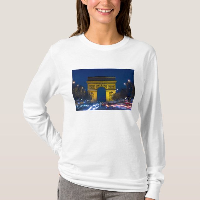 T-shirt France, Paris. L'Arc de Triomphe et les (Devant)