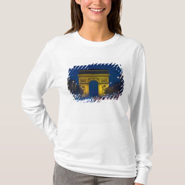 T-shirt France, Paris. L'Arc de Triomphe et les (Devant)