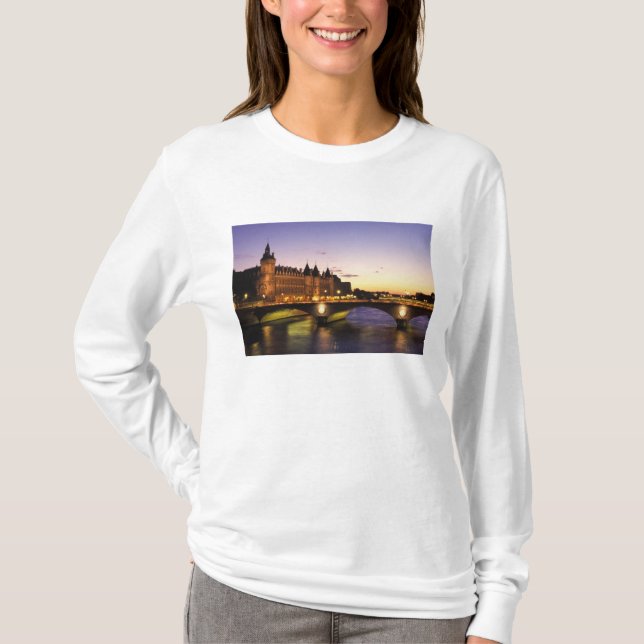 T-shirt France, Paris, Seine et Conciergerie à (Devant)